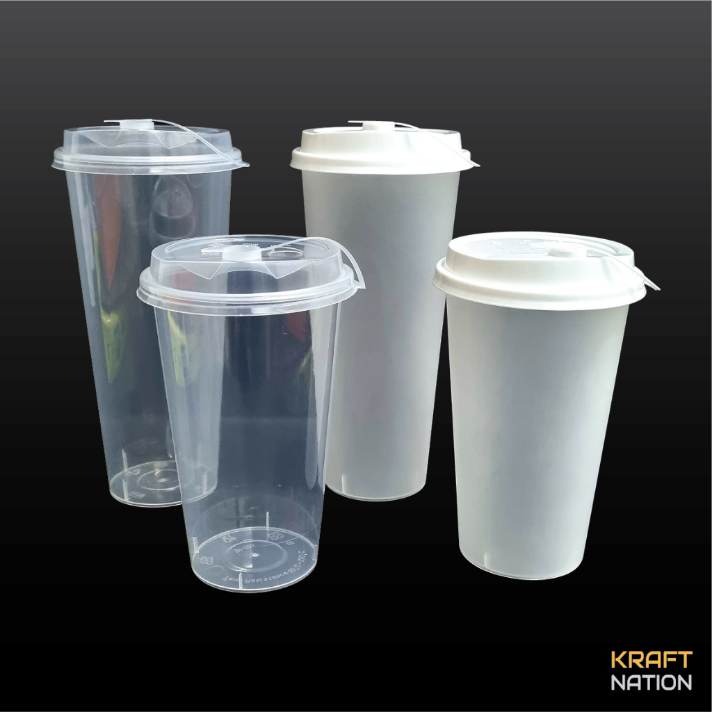 50 sets 500ml/700ml PP Clear/Matte Frost Plastic PP Injection cup with ...