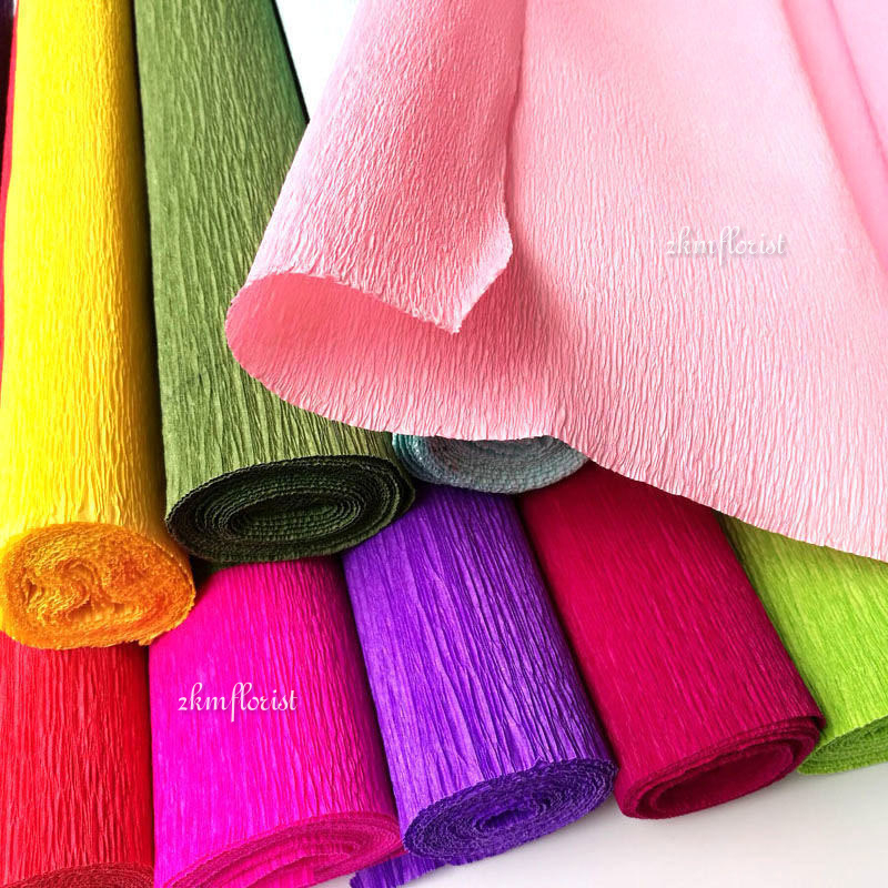 (250x50cm)CREPE PAPER Roll Flower Wrapping 皱纹纸 Bouquet Florist Wrap