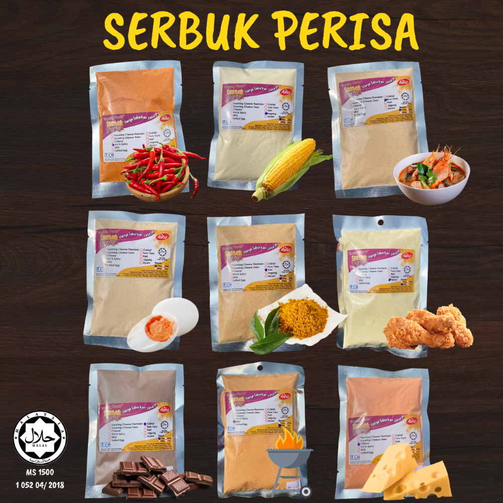 Serbuk Rasa 100gram Cheese Curry Hot Spicy Tom Yam Bbq Salted