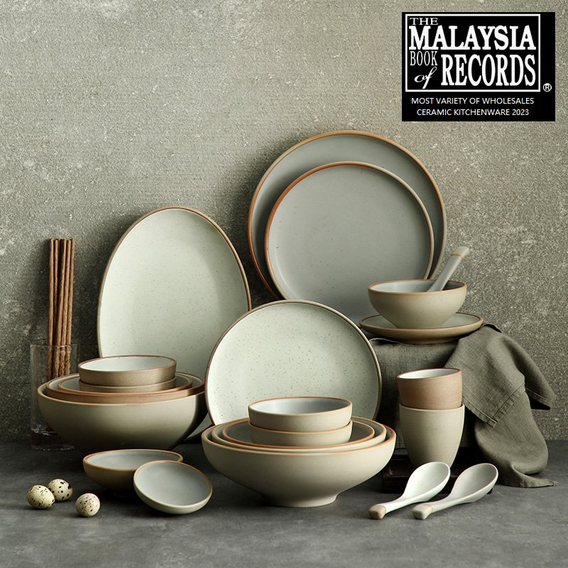 Japanese-Style Stoneware Tableware Set Matte Finish Porcelain Bowls ...