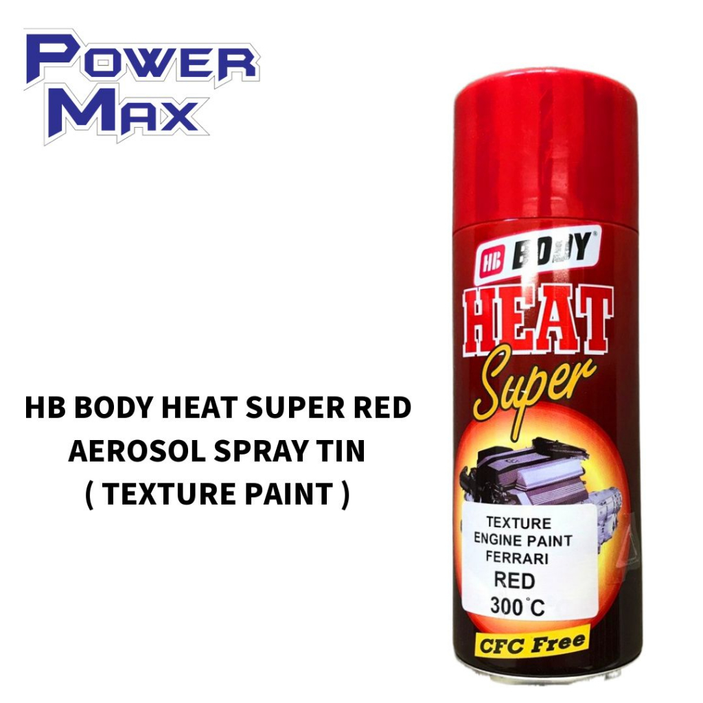 HB BODY HEAT SUPER RED AEROSOL SPRAY TIN ( TEXTURE PAINT ) Shopee