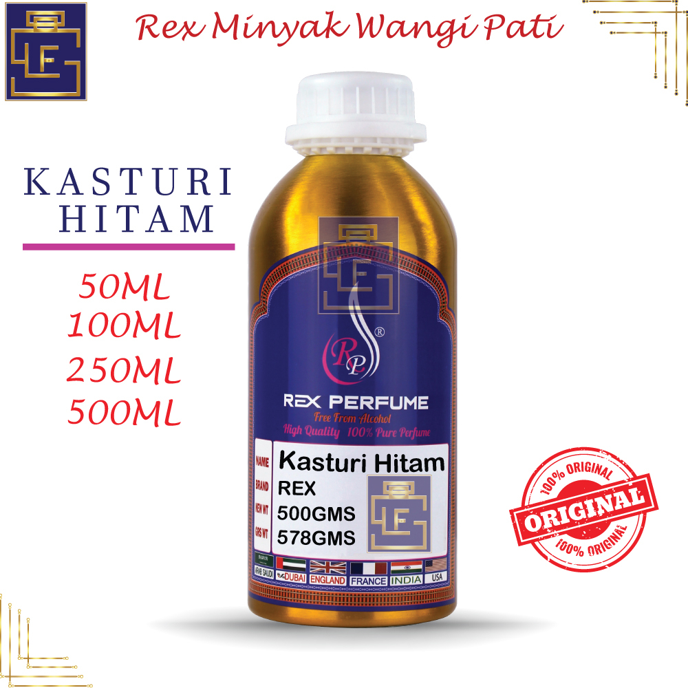KASTURI HITAM BY REX PERFUME PATI MINYAK ATTAR 50ML,100ML,250ML,500ML ...