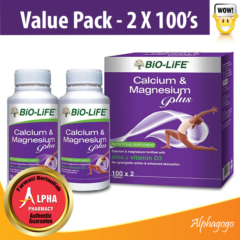 Bio Life Calcium Magnesium Plus (2 X 100 Tablets) | Shopee Singapore