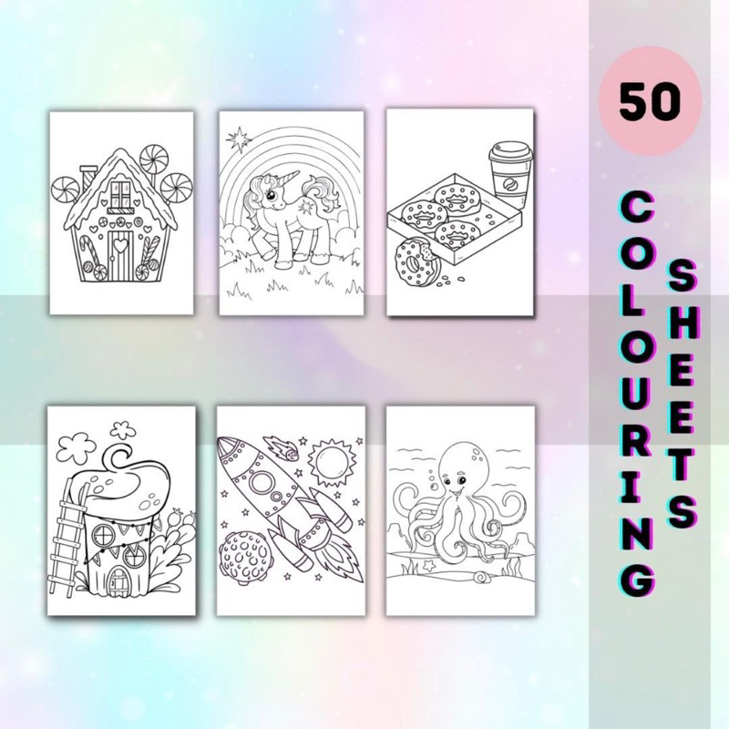 Colouring Paper For Kids A4 & A5 (50pages) | Shopee Singapore