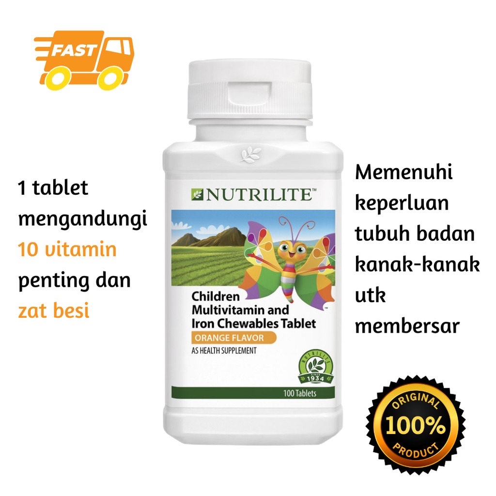 Amway Nutrilite Children Multivitamin And Iron Chewables Tablet 100