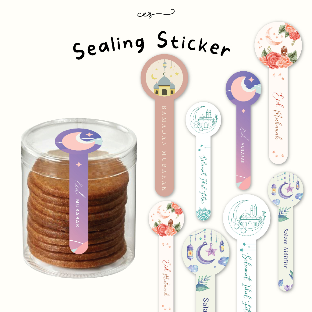Eid Mubarak Ramadan Kareem Raya Label Sticker Box Seal Sticker Sealing ...