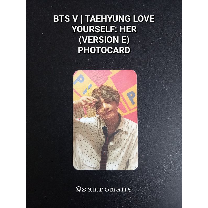 Official Bts V Kim Taehyung Love Yourself Her Version E Photocard