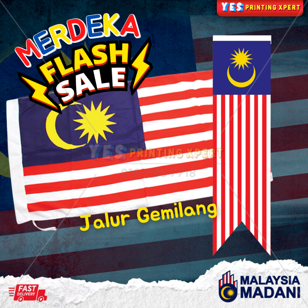 Bendera Jalur Gemilang 3x6 dan 4x2 | Bendera Bunting Jalur Gemilang ...