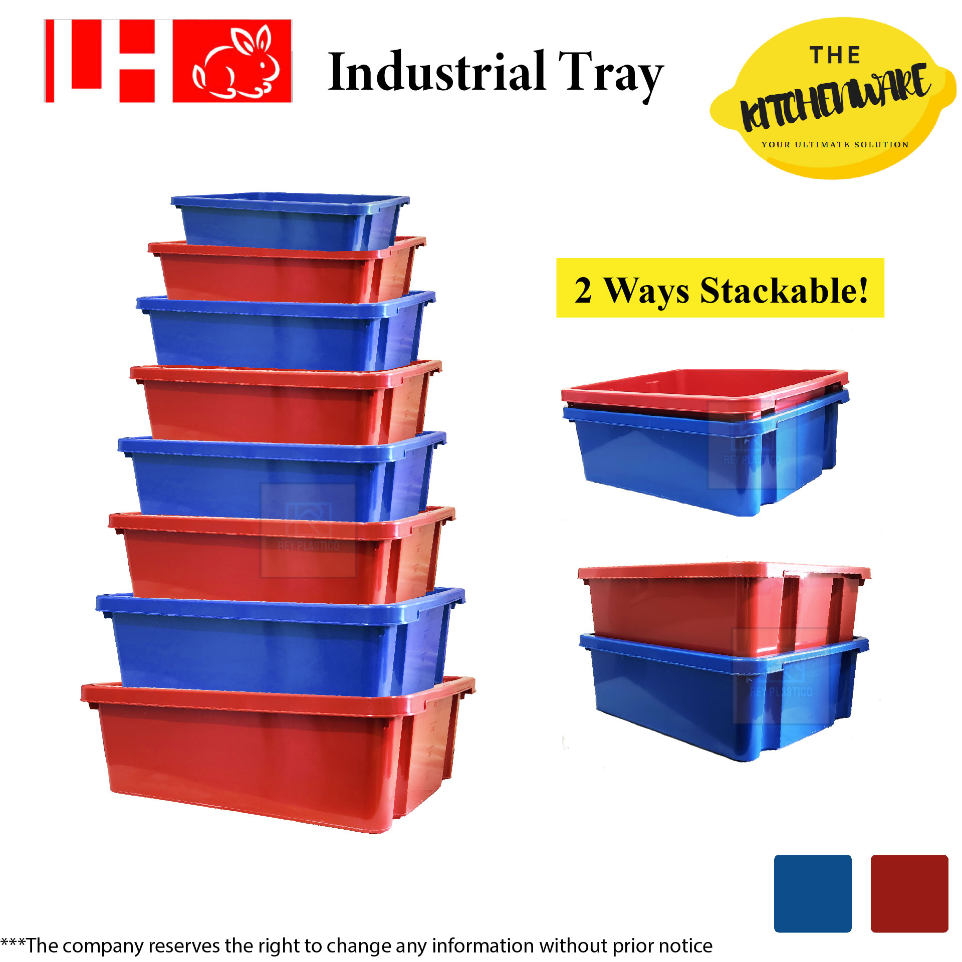 [Size 1-4] LH Heavy Duty Industrial Tray/ 2 ways Stackable Tray/Plastic ...