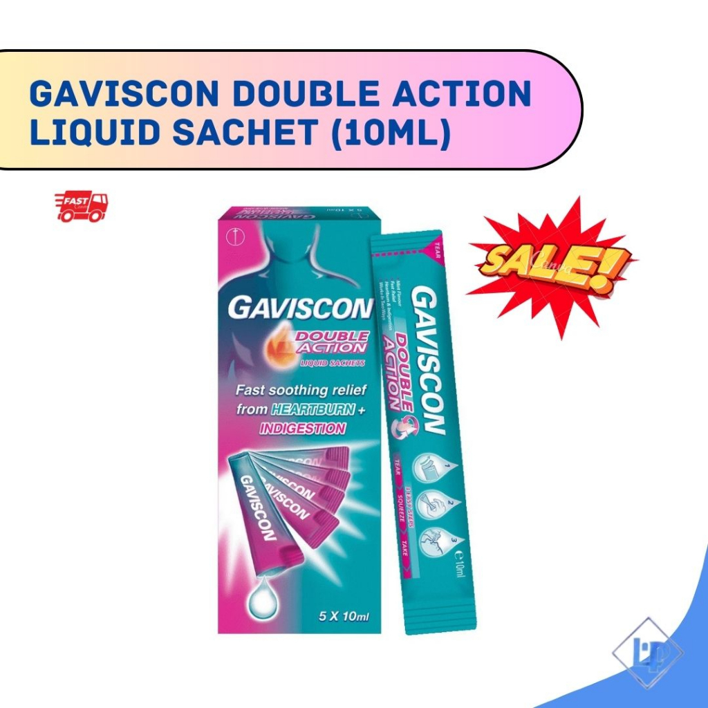 [EXP10/2024] Gaviscon Double Action Liquid Sachet 10ml !! Shopee