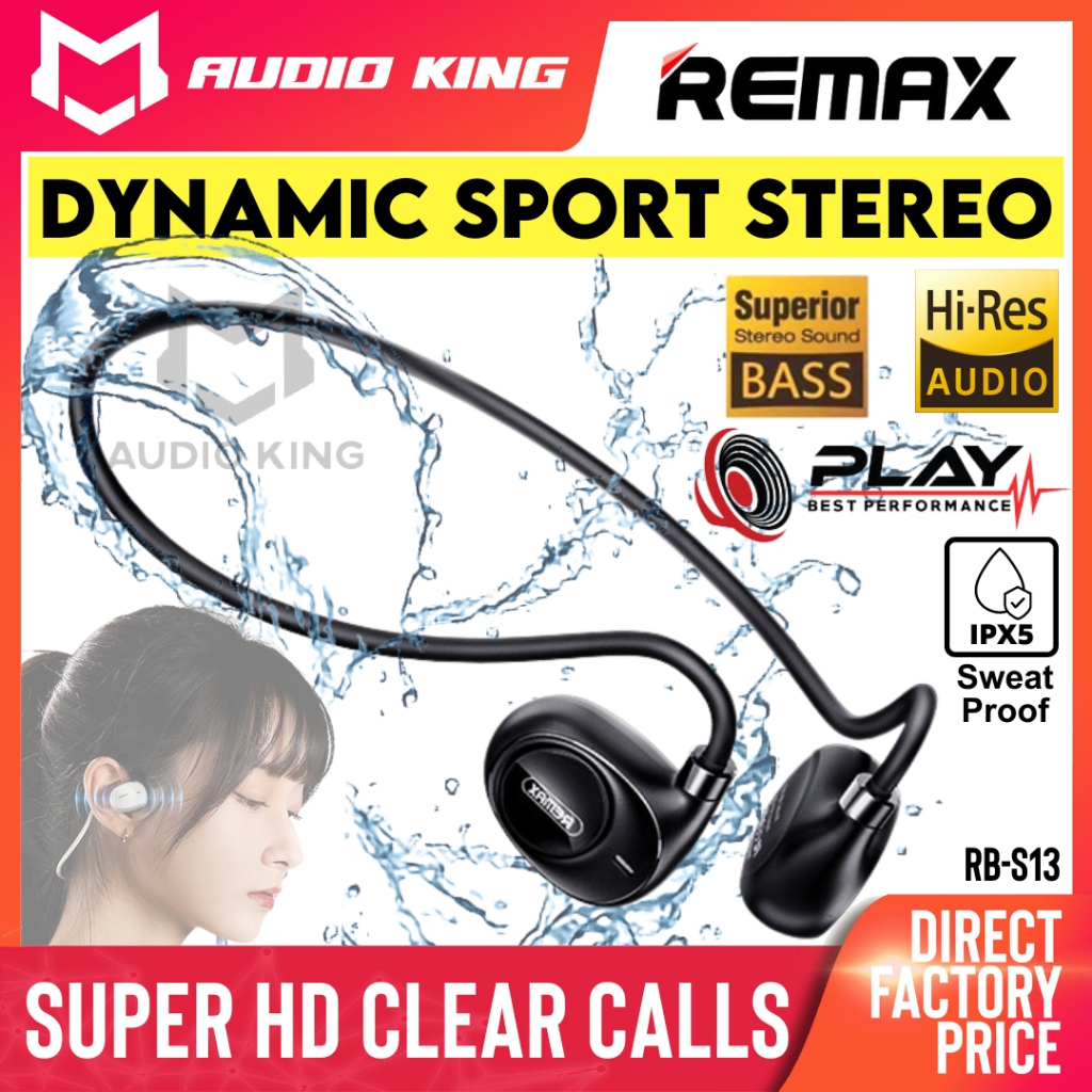 REMAX Waterproof IPX5 Air Conduction Bluetooth Earphone Wireless ...
