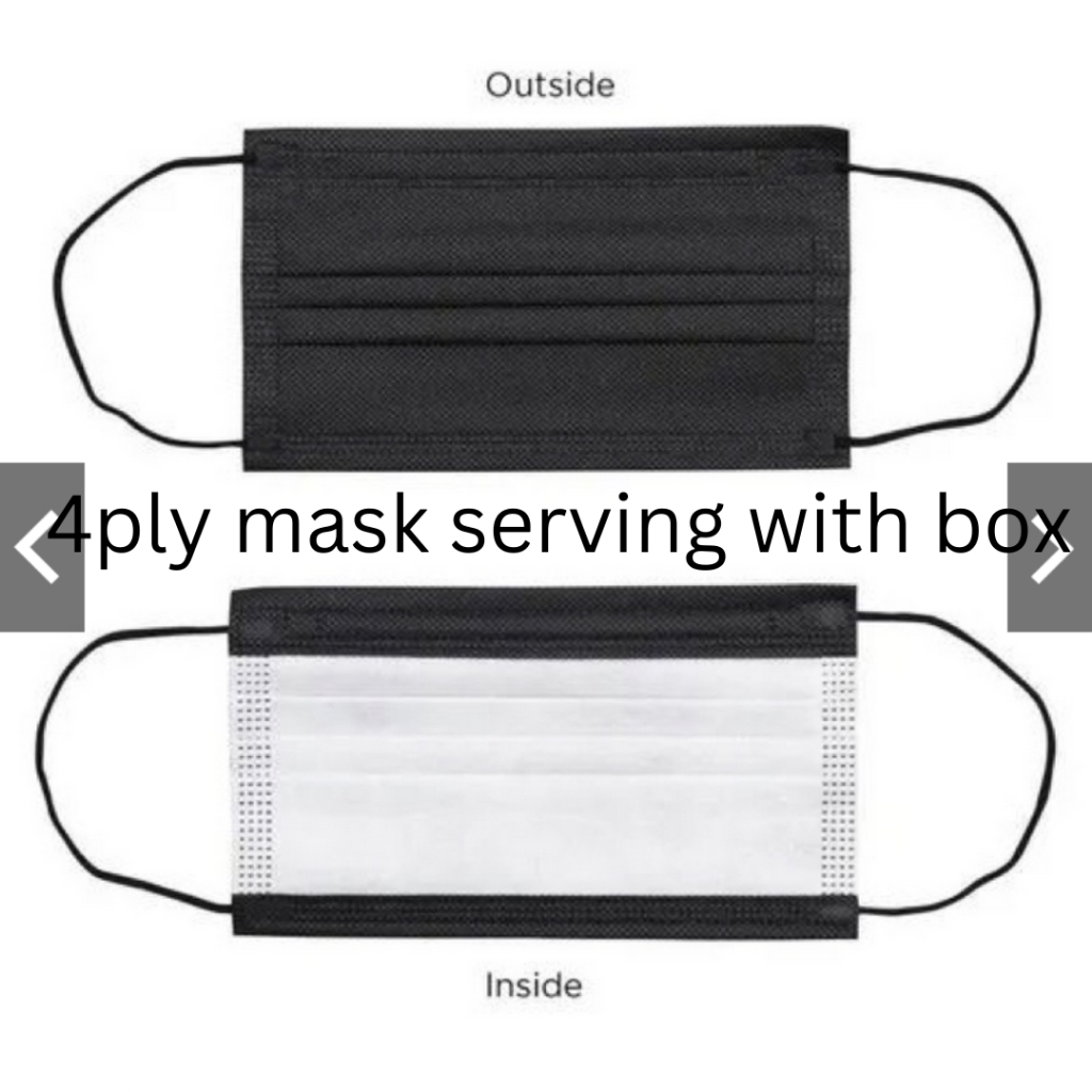 50pcs Black/Inner White Mask 3ply HOWMASK Tebal Medical Disposable Mask ...