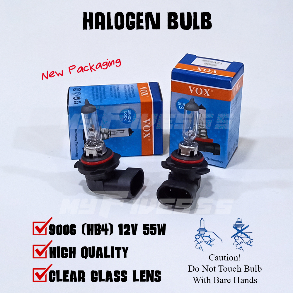 2 pcs 9006 HB4 12V 55W Halogen Headlight Bulb Fog Lamp Bulbs Spot Light
