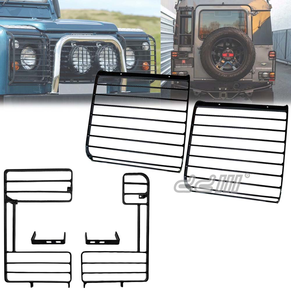 Land Rover Defender Front Head Light Lamp Guard Rear Tail Light Lamp ...