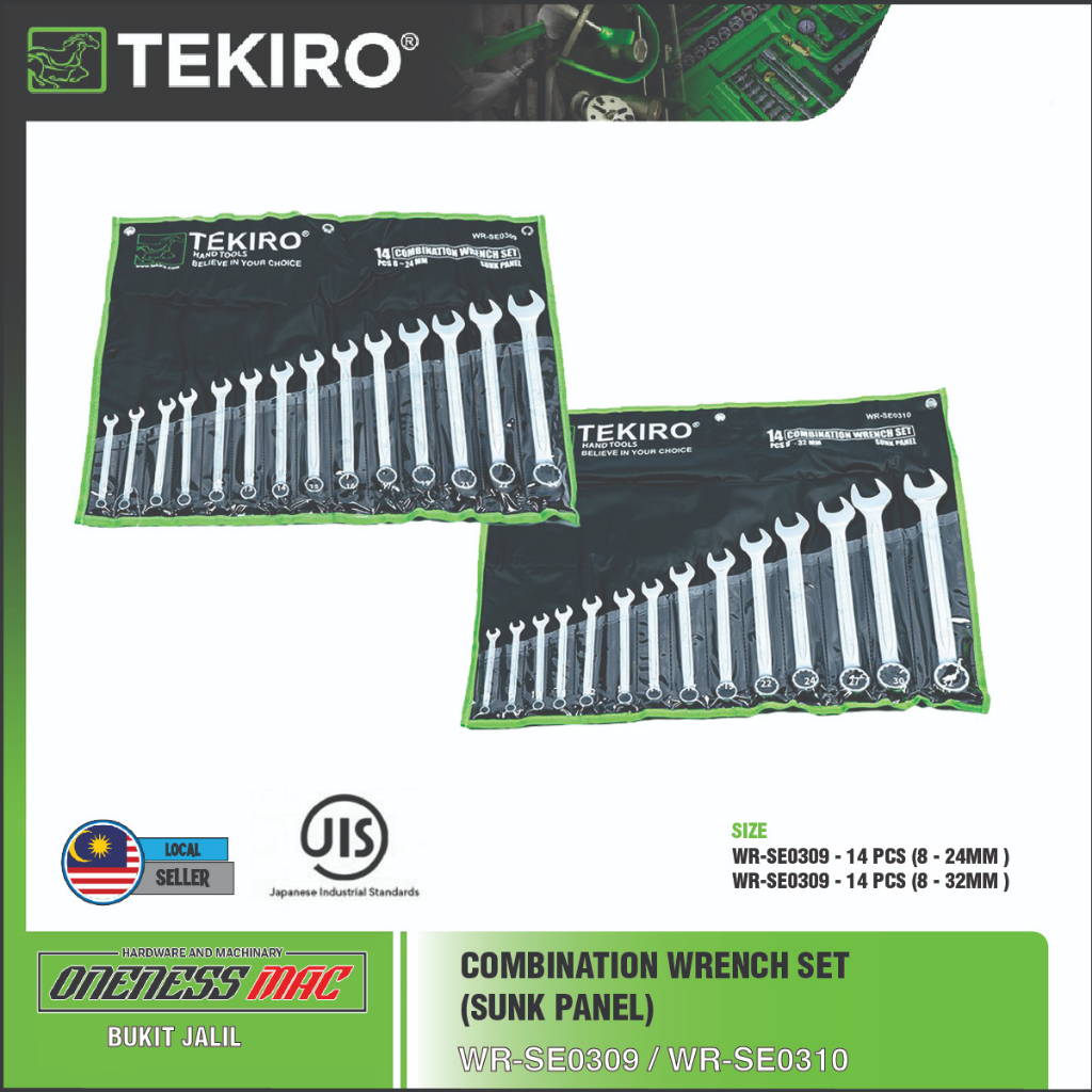 Tekiro Combination Wrench Set Sunk Panel 14 Pcs X 8 24mm8 32mm