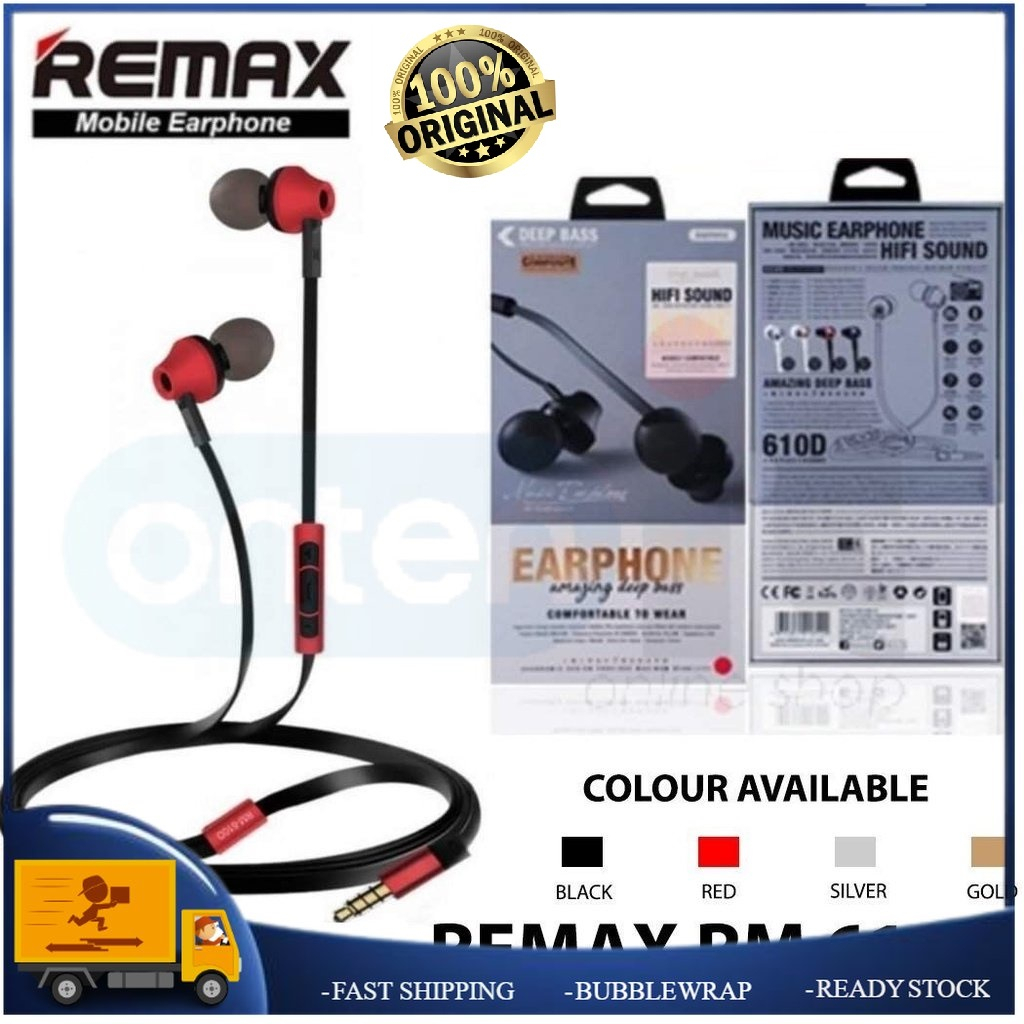 610d Deep Bass In Ear Headphones Remax Strong Bass High Quality