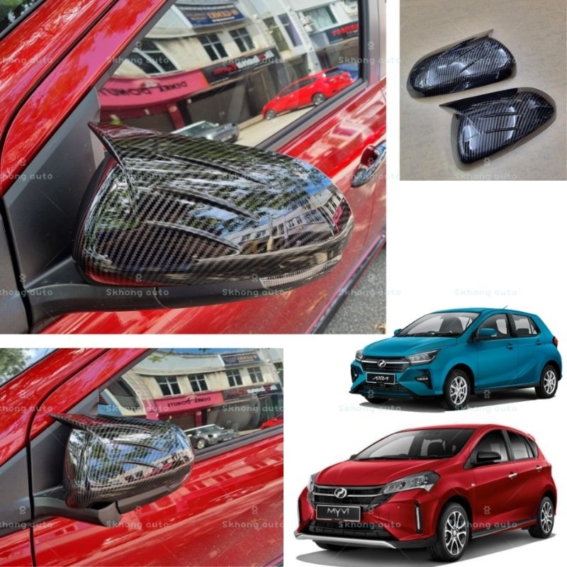 perodua myvi gen3 20182023 axia 2023 carbon fiber side mirror cover m4