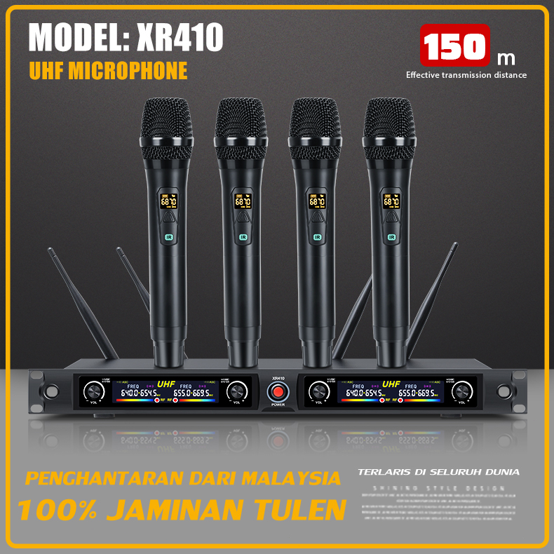 Wireless Microphone XR410 Wireless Microphone Singing UHF Karaoke Microphone Sound Good KTV