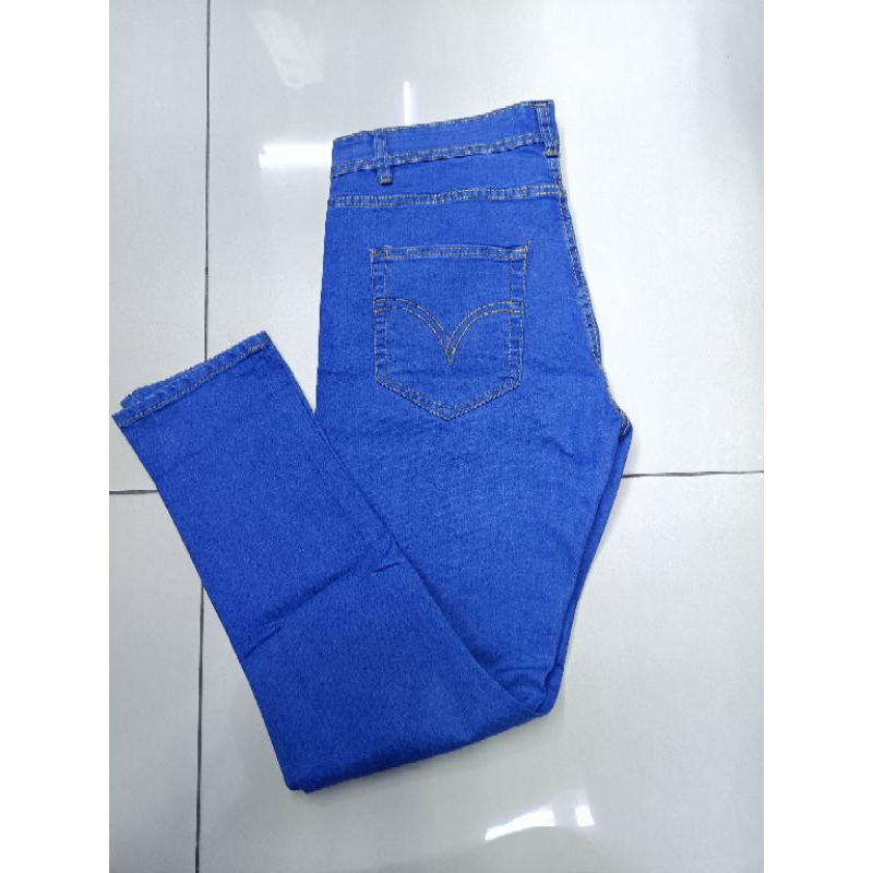 Seluar Jeans slim fit Streachable zip fly Unisex Denim pants 100