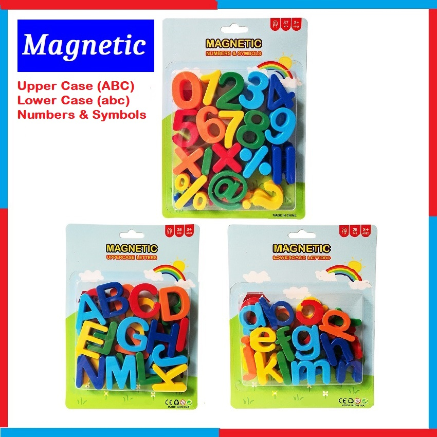 MAGNETS Magnetic Colourful Uppercase / Lowercase Alphabets Letters ...