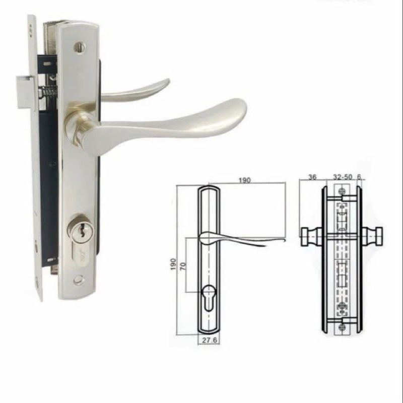 JTC ATTRACTIVE MORTISE LEVER LOCKSET (MODEL 5025 SN) / HEAVY DUTY LOCK ...