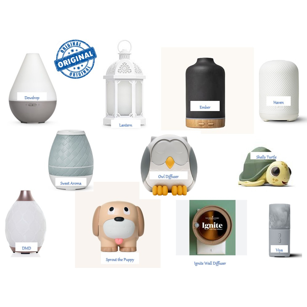 YoungLivings Diffuser Feather the Owl/Sweet Aroma/Desert Mist/Ignite