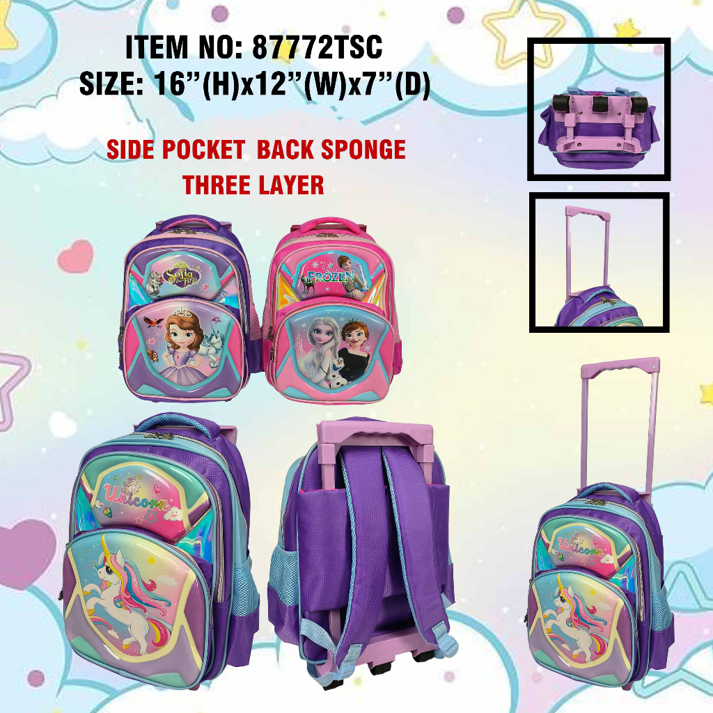 GIRL Student Trolly School Bag Trolly TROLLEY SCHOOL BAG TROLLEY BEG