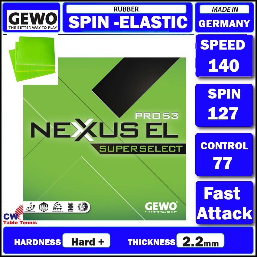 Gewo Nexxus EL Pro 53 SuperSelect Table Tennis Rubber Sheet Ping Pong