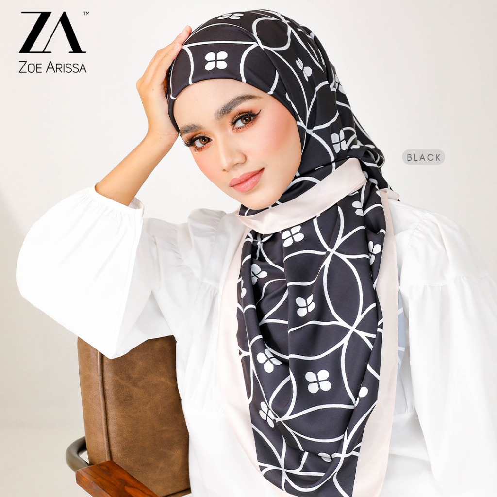 ZOE ARISSA AELLA Shawl SATIN SILK PRINTED SQUARE HIJAB SOFT SATIN ...