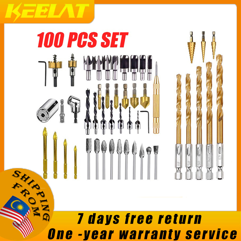 Keelat Electric Drill Bit Set Glass Tile Woodworking Drilling and