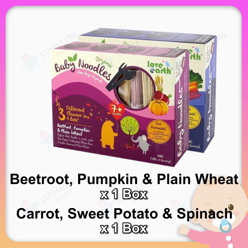 Baby Food] LOVE EARTH Organic Baby Noodle 200g Baby Pasta 175g 7+