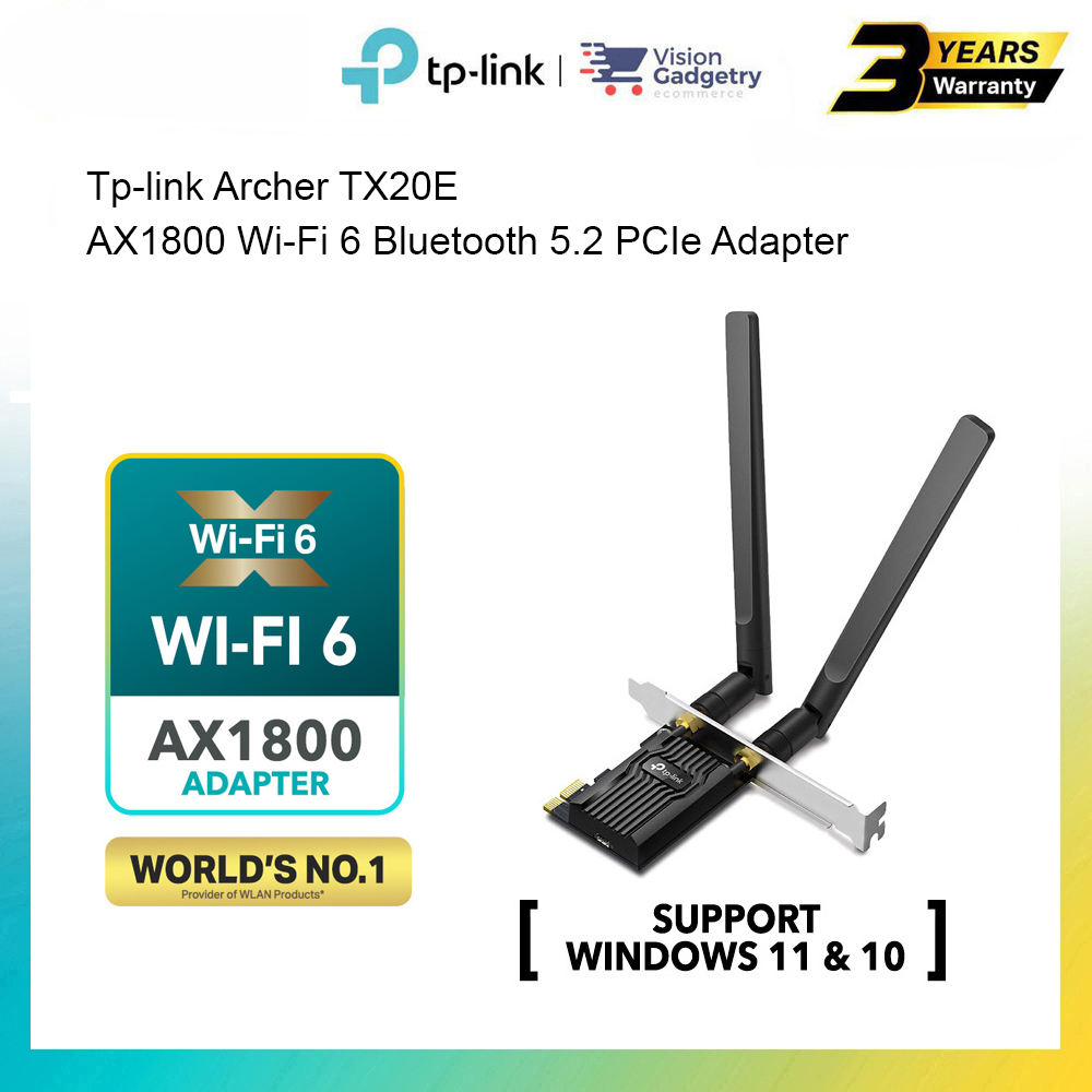 TP-Link Archer TX20E AX1800 Wi-Fi 6 Bluetooth 5.2 PCIe Adapter | Shopee ...