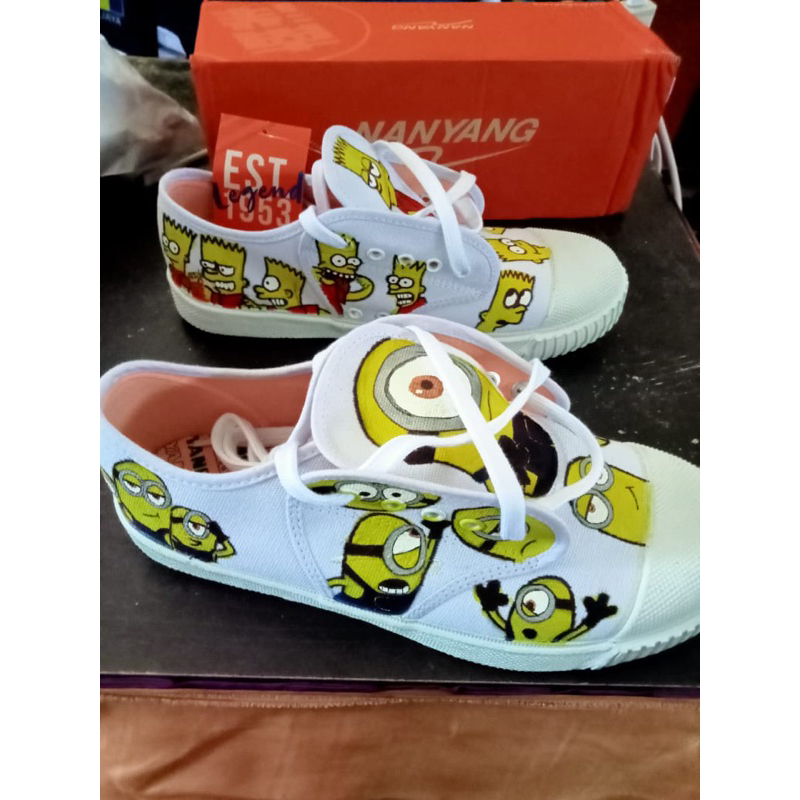 Kasut Nanyang MINIONS SIMPSONS Stylo Fancy Sepak Takraw STL Custom ...