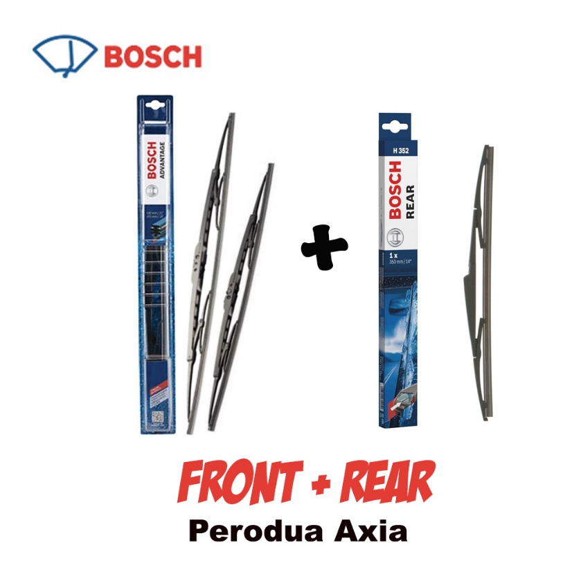 [Front + Rear] Perodua Axia 2014+ Bosch Wiper Set