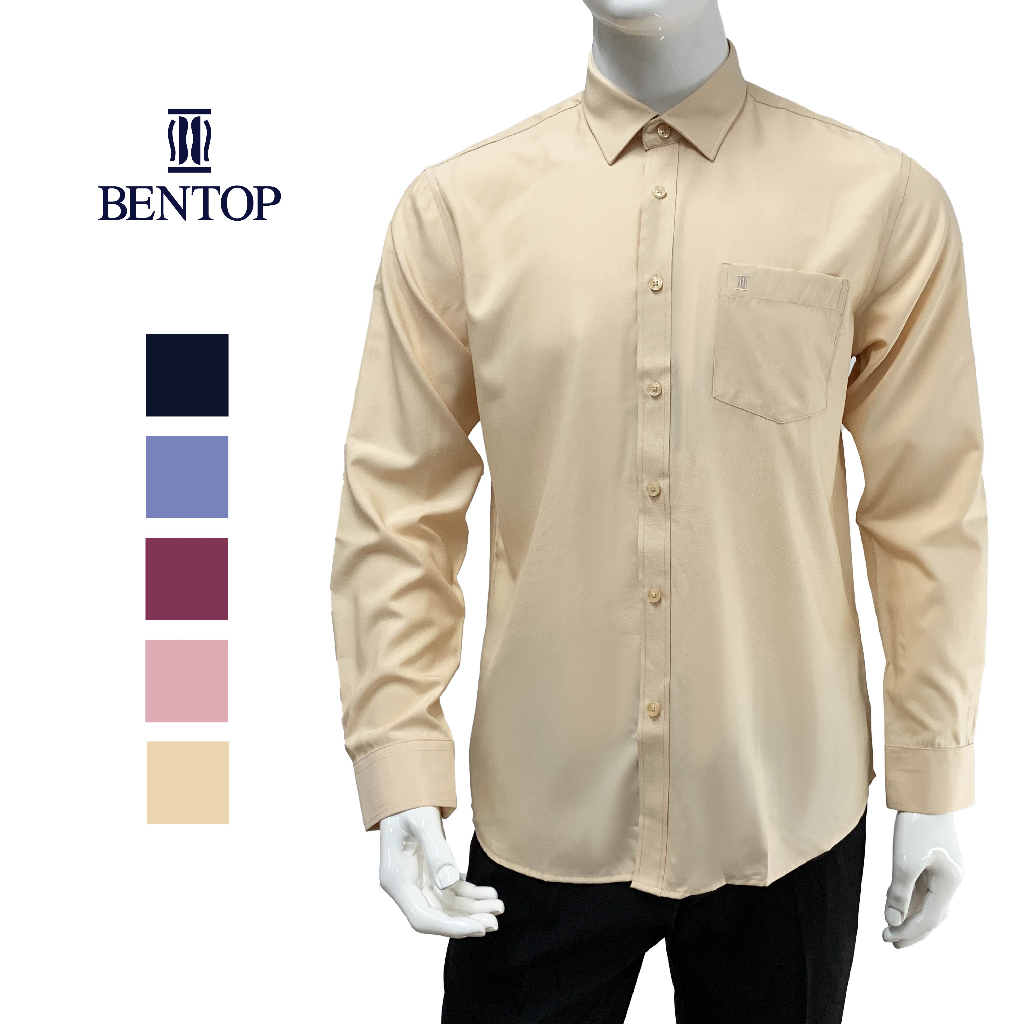 BENTOP Shirt Long Sleeve Slim Fit | Shopee Singapore
