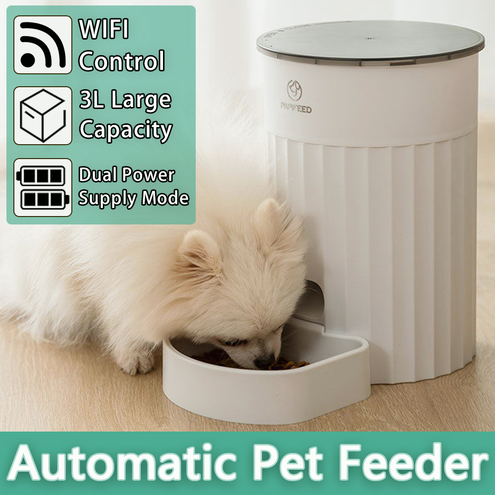 ANNS 3L Automatic Pet Feeder WIFI Remote APP Control Timer Cat Dog Food