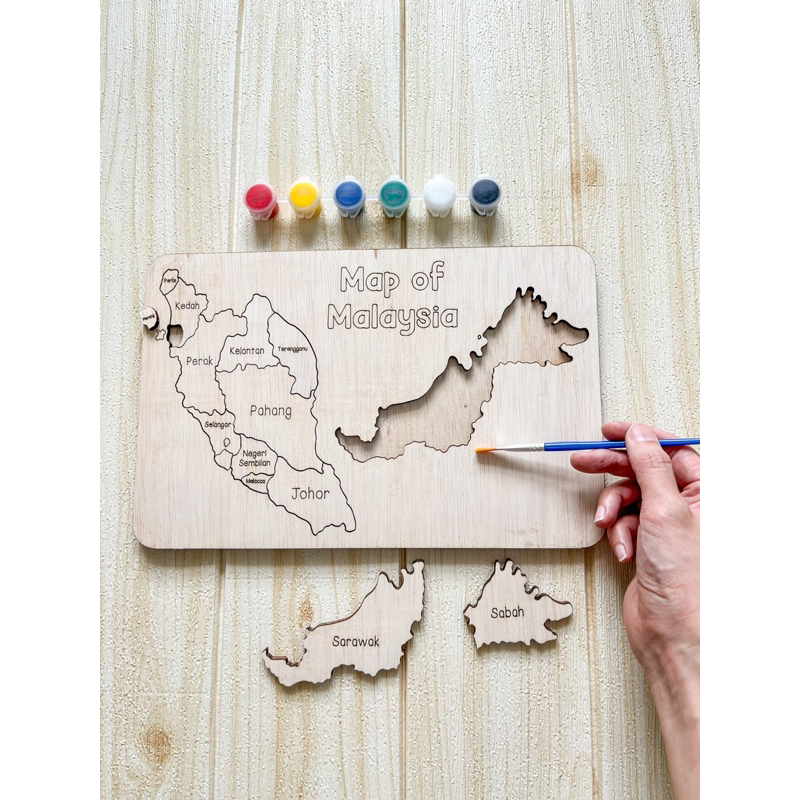 Montessori Map wooden puzzle (geography/learning/ educational/ cultural ...