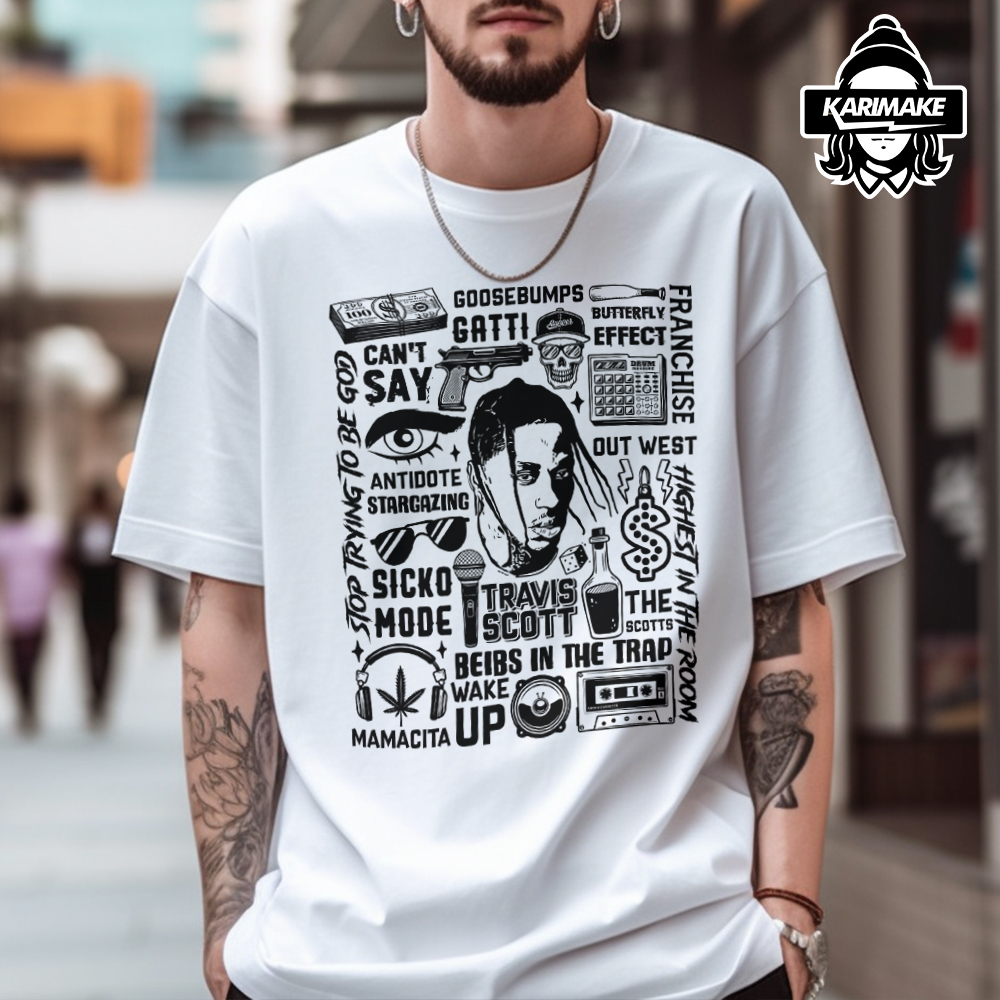 Travis Scott Eminem LiL Peep Xxxtentacion Tupac 2pac T Shirt Asap Rocky ...