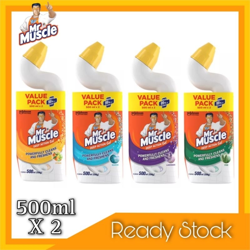 Mr Muscle Toilet Bowl Cleaner 2x500ml (Value Pack) Shopee Singapore