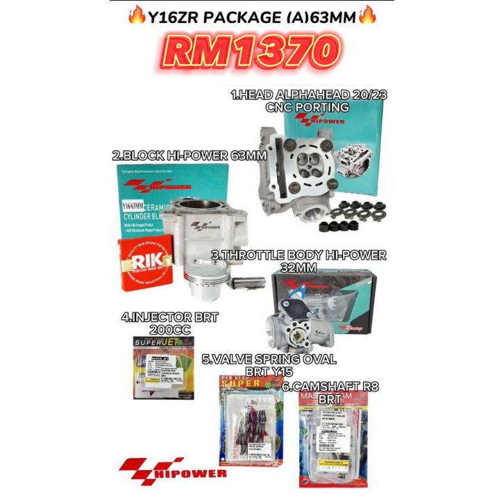 HIPOWER BRT COMBO Y16 R15 MT15 63MM 20/23 CNC SUPERHEAD BLOCK THROTTLE ...