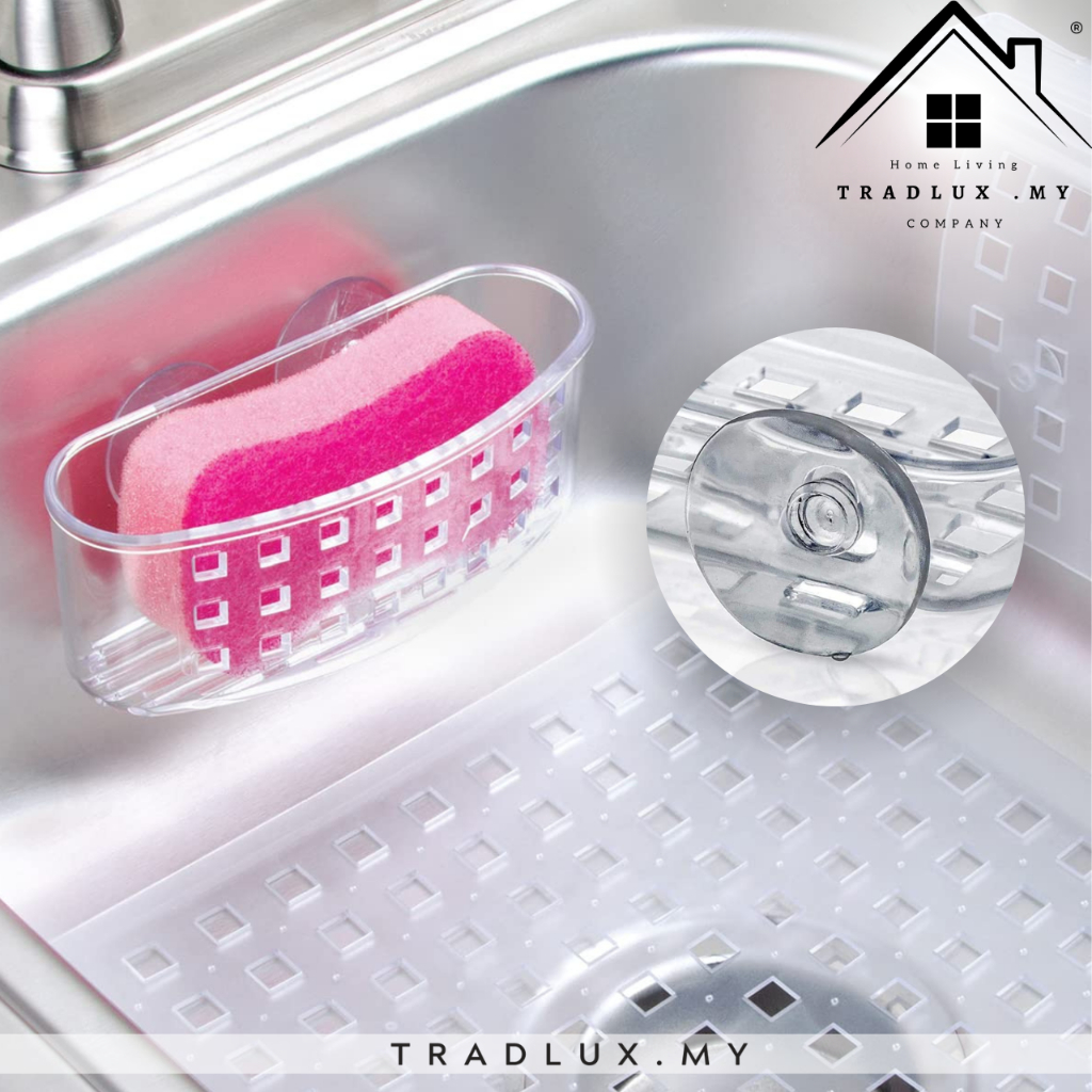 Suction Rack Plastic Sponge Holder Suction Cups Ideal for Kitchen Sinks and Bathroom Organization Shopee Singapore
