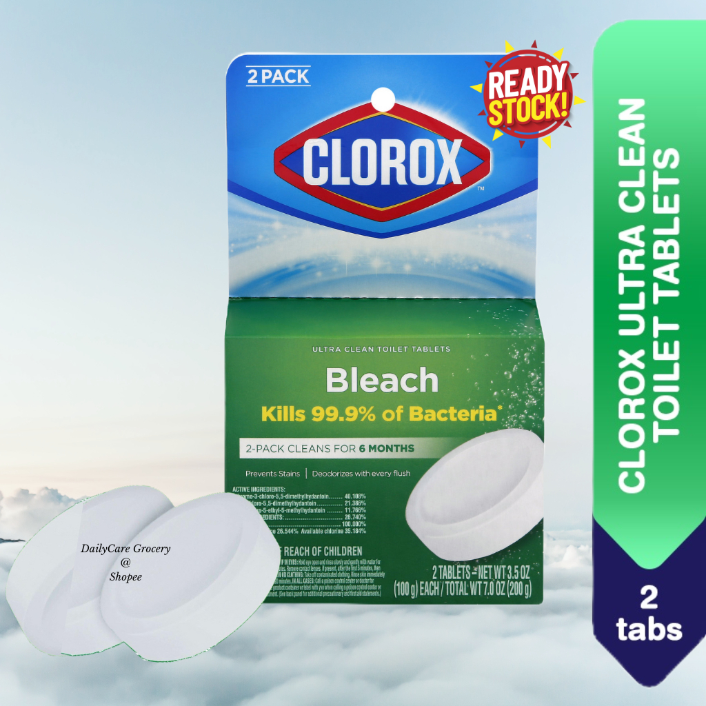 CLOROX Ultra Clean Toilet Bowl Cleaner Tablets with Bleach (2 Tablets