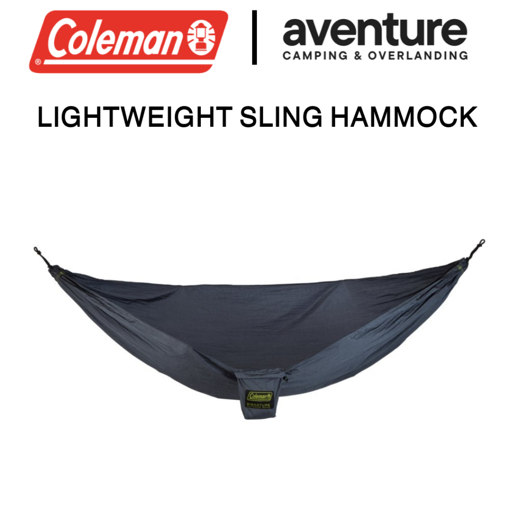 Coleman Lightweight Sling Hammock Grey. Compact suitable for hiking. Made from parachute nylon Shopee Singapore