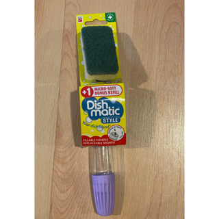 Dish Matic Washing Up Brush Sponge With Liquid Dispenser or Dishmatic  Refills