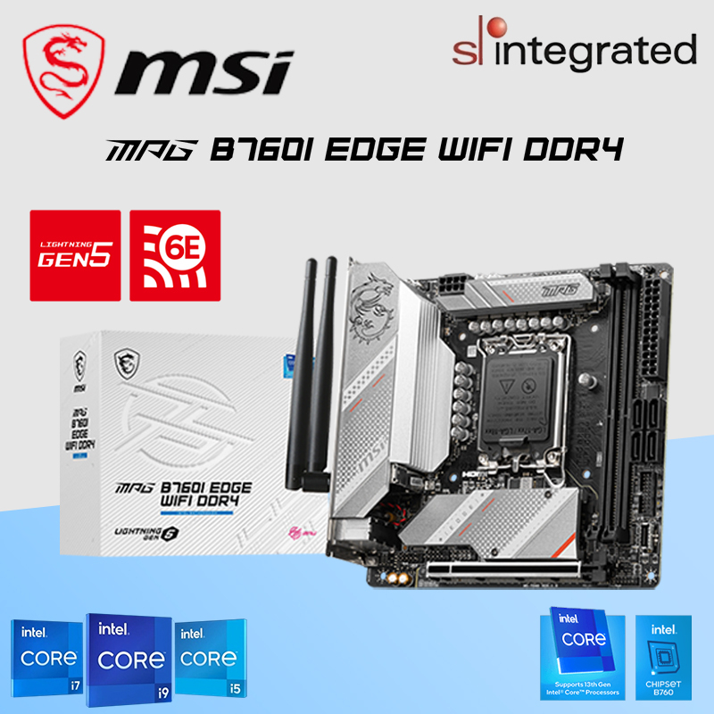 MSI MPG B760I EDGE WIFI DDR4 Mini-ITX Gaming Motherboard + Intel 13th ...