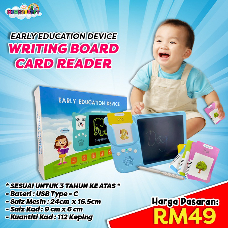 2 IN 1 EARLY EDUCATION DEVICE ( WRITING BOARD CARD READER) | Shopee ...