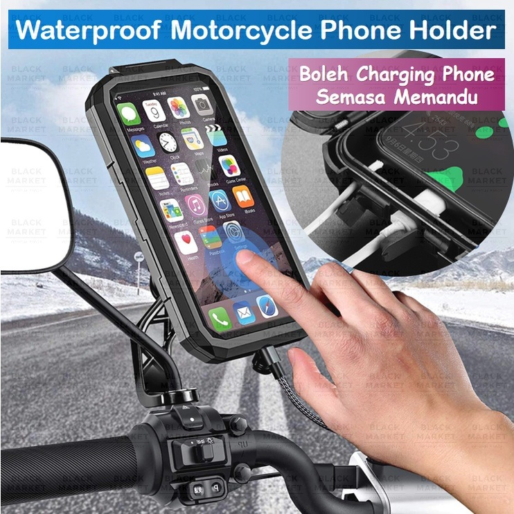 360 Motor Phone Holder Waterproof Motorcycle Motorbike Bike Bicycle Phone Holder Full Cover Phone Bracket For Motorcycle Shopee Singapore