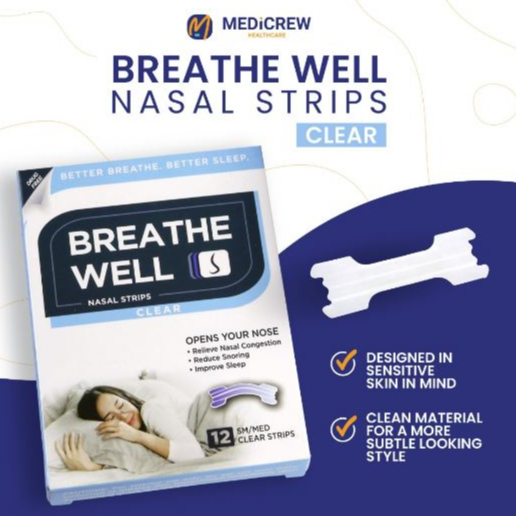 Breathe Well Clear Nasal Strips ( 12 Clear Strips ) Shopee Singapore