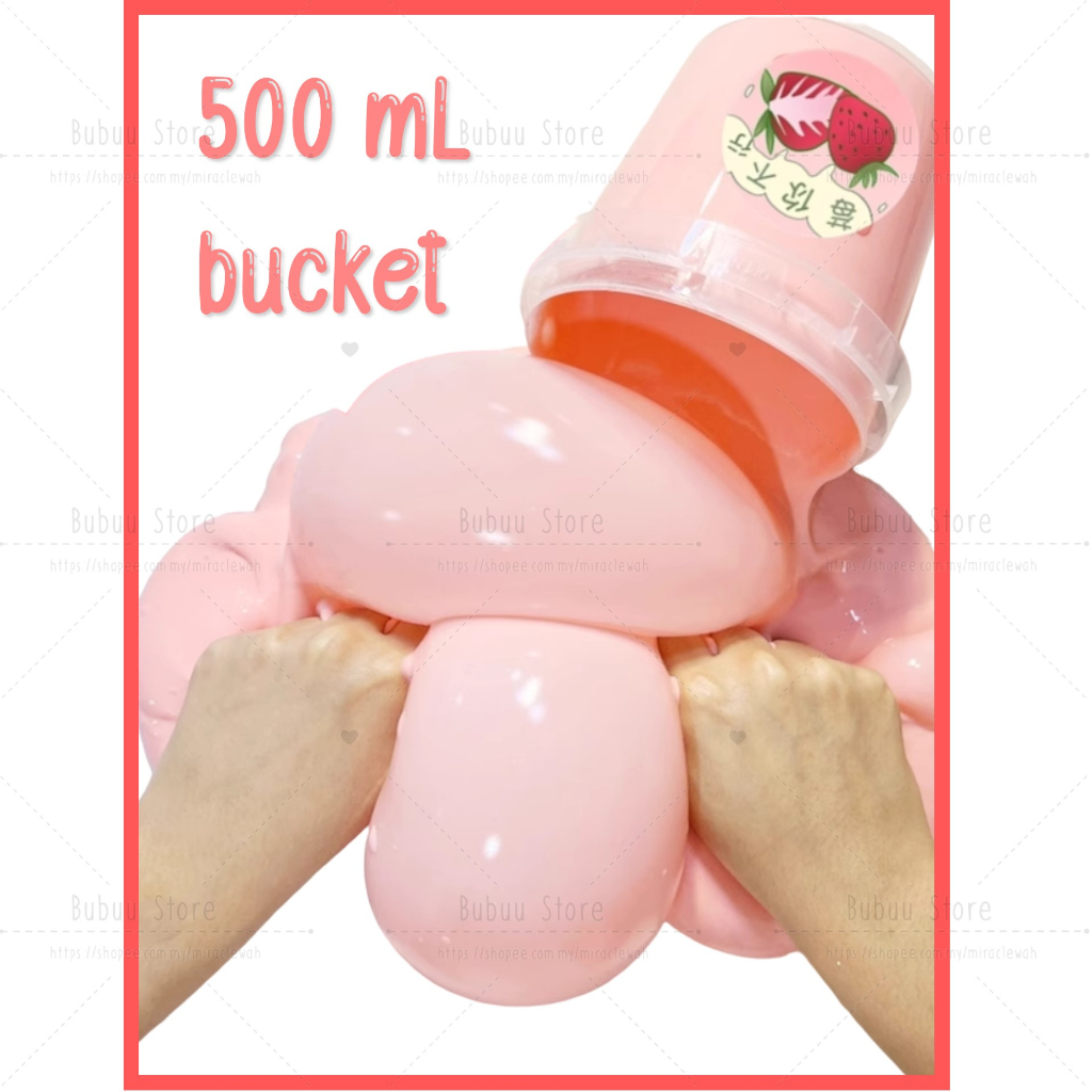 Stretchy Bubble Slime Bucket 500ml Tiktok StrawHongShu Viral Slime