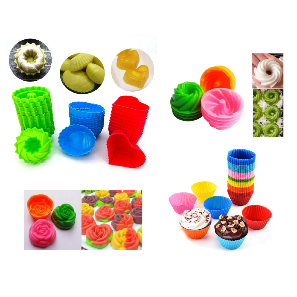 Reference Kuih Ayu (10/12 pcs per pack)/Jelly Mold/Kuih Apam Puteri Ayu Series/Muffin Cup/Apam